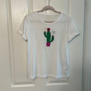 Kate spade T shirt with cactus 3D fringe size medium